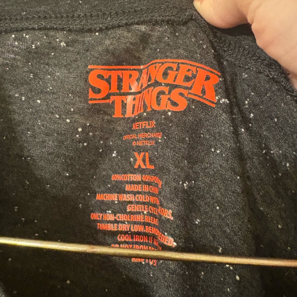 Netflix Stranger Things Speckled Black Tee - Picture 3 of 4